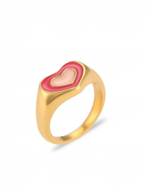 Ring Heart in Heart Pink