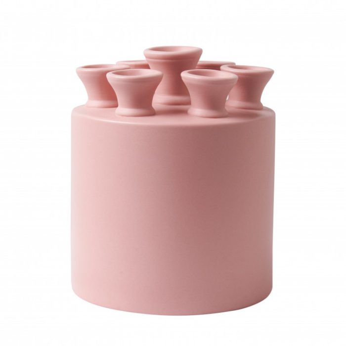 Tulpenvaas cilinder roze KLEI